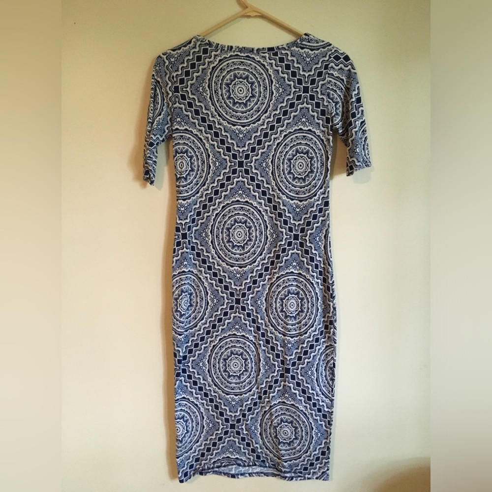 Lularoe Julia Unicorn Blue and White dress - Picture 4 of 4